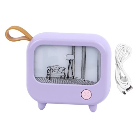 Lilla TV-formet USB-genopladelig natlampe med 2 belysningstilstande til soveværelse og boligindretning