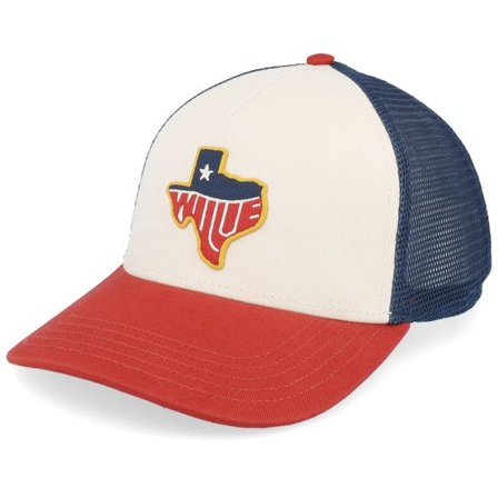 American Needle - Vit trucker Keps - Willie Nelson Valin Navy/Ivory/Red A-Frame Trucker @ Hatstore