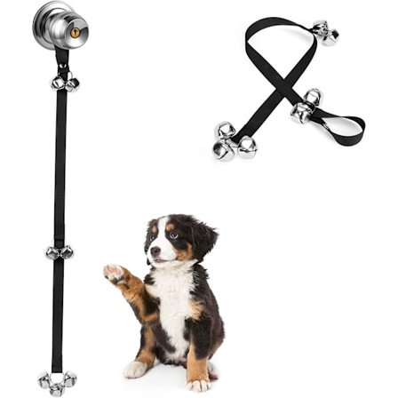 Dørklokke, justerbar, med 7 dørklokker og 3 låser, svart