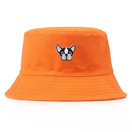 Bucket Hat Hund Broderet ORANGE