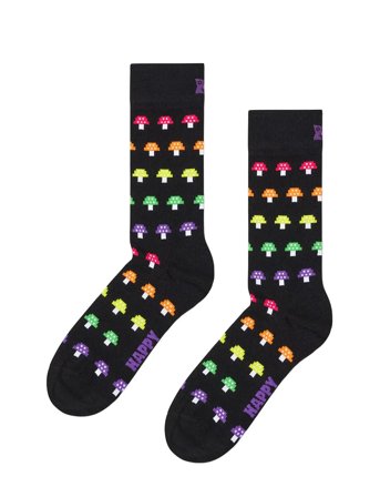 Mushroom Stripe Sock Black Happy Socks