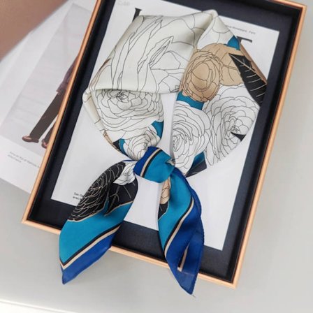 Mode Kvinder Firkantet Silke Føl Satin Lille Vintage Hår Tie