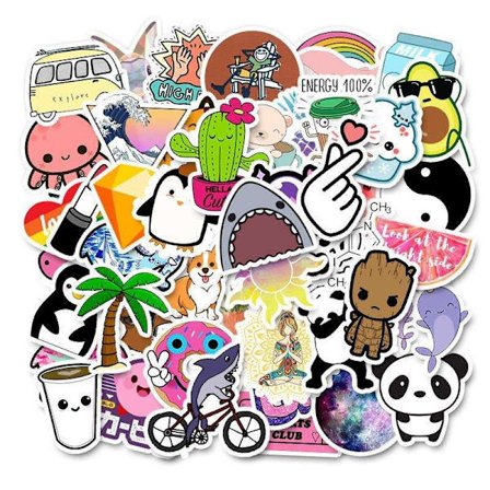 50 klistermærker klistermærker - Dyremotiver - Tegneserie - decals