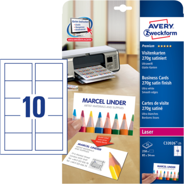 Visittkort Dub 85x54 mm