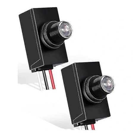 2 Pieces Twilight Sensor for Outdoor Lighting 120-277V Photoelectric Switch Photocell Light Sensor