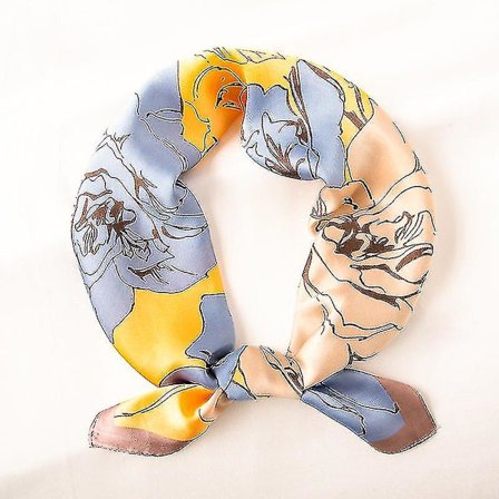 Imitert silkeskjerf, firkantet trykkskjerf, skjerfskjerf for kvinner