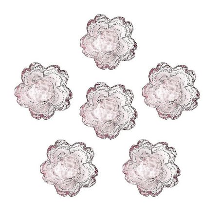Pink Kirsebærblomstformede Dessertskåle, Mini Krystalskål, Små Glasskåle, Teposeholder, Dyppeskåle, Sojasovs