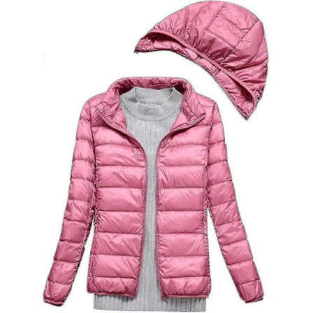 Lett og tynn dunjakke for kvinner, avslappet dunjakke, slank vattert jakke med avtakbar plussstørrelse Maternity_fs