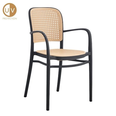 Vienna-tuoli musta, luonnonvärinen 55x53x85,5 cm