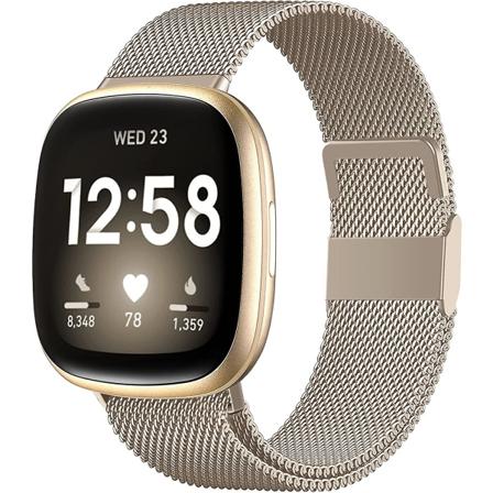 Magnetiska band kompatibla med Fitbit Versa 3 och Sense Smartwatch- Multi Color Champagne Small