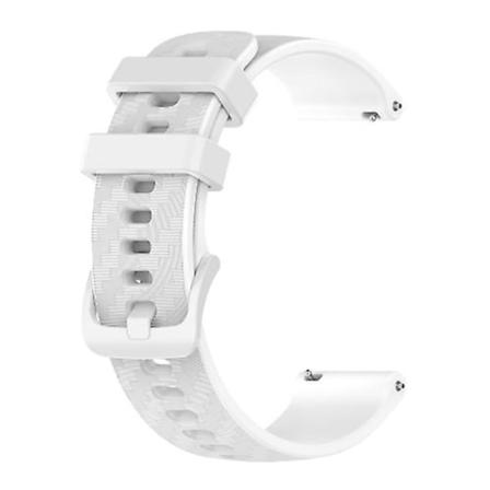 For Garmin Vivomove3 20mm karbonfiberstripet silikonklokkebånd White