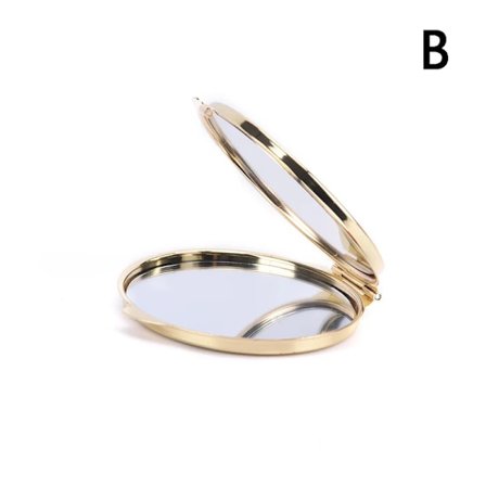 Bærbart Sammenklappeligt Makeup Spejl Rustfrit Stål Bordplade PU Lille Spejl Makeup Kosmetiske Værktøjer Håndtaske Rejsespejle