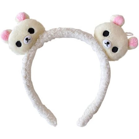 Dame Dejligt Bjørnehoved Pandebånd Hårbånd Rosa Ører Tegneserie Dyr Hårbånd Retro Blødt Hårpynt