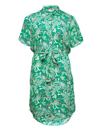 Carstellon Ss Life Shirt Knee Dress Aop Green ONLY Carmakoma