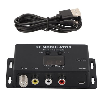 RF Modulator Profesjonell PAL NTSC 21 Kanal AV til RF Konverter for Dekoder DVR DVD