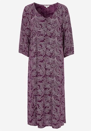 Cellbes of Sweden - Mønstret kjole med knapper i lilla / paisley for damer i størrelse 34/36