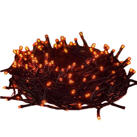 Halloween Anslutningsbar Orange LED-ljusslinga, 20M 200 LED Vattentät Utomhus Inomhus Ljusslinga, 8 Lägen LED-ljus, Ljusslinga Kompatibel med Julgran