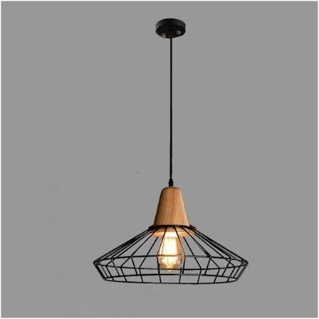 Taklampe i retro industriell stil, loft pendellampe, amerikansk kafé/restaurant, art deco_OF