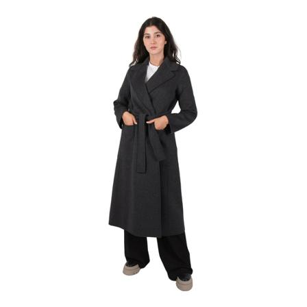 Max Mara Weekend Belted Coats Grå, Dame Uldfrakker