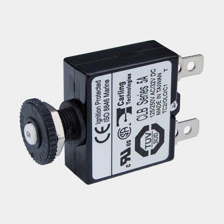 Disjuntor automático Blue Sea Systems Push Button Reset Only Quick Connect Circuit Breaker, 3 A, M5, 32 V DC