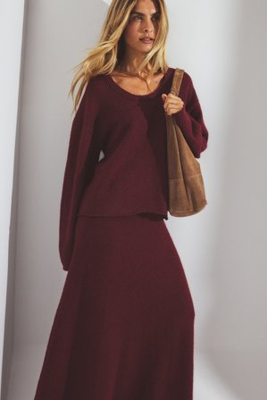 NA-KD Pull en maille à encolure ronde - Pulls - Bordeaux - S