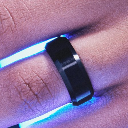 Ferrum | Anneau à bords biseautés en acier inoxydable noir brossé - 8 mm pour hommes - Bagues en acier - pour Hommes - Lucleon