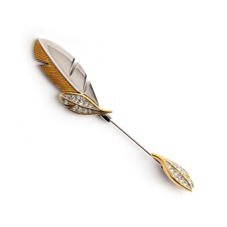 Givenchy Pre-owned, Feather Pin Grijs, Dames, Maat:ONE Size