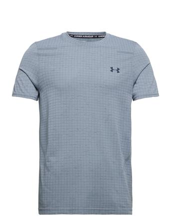 Ua Seamless Grid Ss T-shirts Short-sleeved Blå Under Armour*Betinget Tilbud