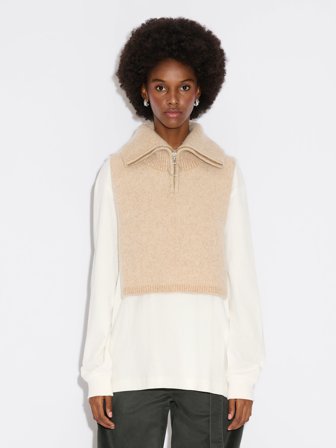 Holzweiler Tine Knit Zip Bib - Sand Mix - Women's - One size
