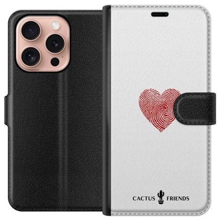 Kompatibel Tegnebogsetui til Apple Apple iPhone 16 Pro Cactus and Friends - Fingerprint Love