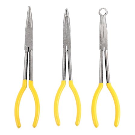 11 tommers smykke-tangsett Nesetang Trådtangsett Diagonal klippetang Smykke-tangverktøy Bøyde nåletang