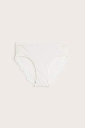 Kappahl | Biodrówki z koronką Offwhite XS | Offwhite