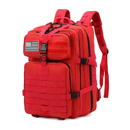 Taktisk utomhusryggsäck med 45 liters kapacitet och Molle-system (Röd)