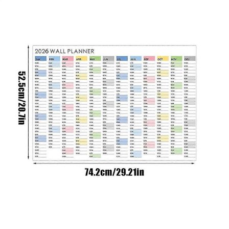2026 Veggkalender 2026 Årlig Veggkalender Daglig Planlegger Dekorativ Planleggingsplakat for Livets Viktige Ting Timeplan Lærere