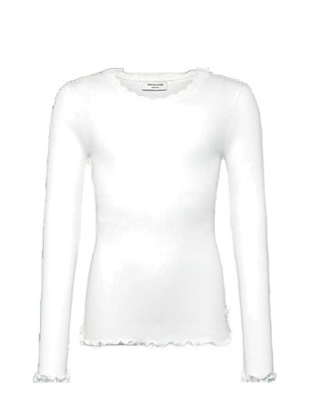 Rkbalta Modal Ls Lace T-Shirt White Rosemunde Kids