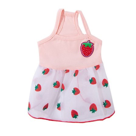 Cat Floral Dress Pet Fresh Skirt PINK S