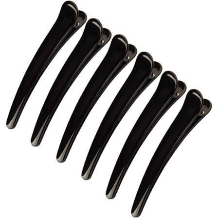 6 stk. hårklemmer for seksjonering, plastfrisørklemmer, hårstylingklemmer for styling av alle hårtyper