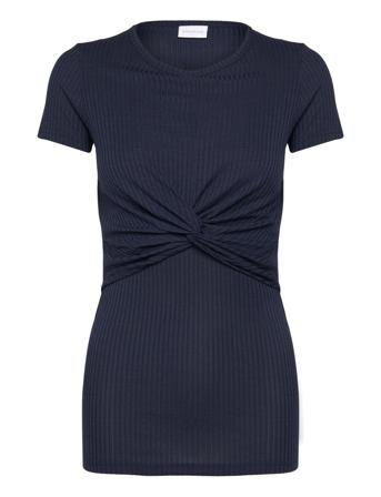 Mlanli June Ss Jrs Top 2F A. Tops T-shirts & Tops Short-sleeved Navy Mamalicious