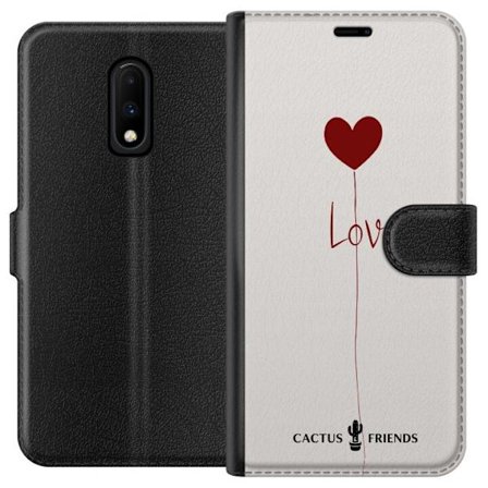 Kompatibelt Lommeboketui til OnePlus OnePlus 7 Cactus and Friends - Love Balloon Minimal