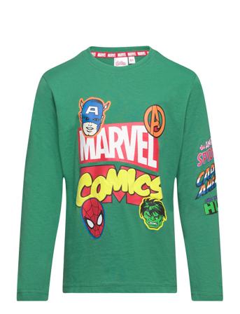 Long-Sleeved T-Shirt Tops T-shirts Long-sleeved T-shirts Green Marvel