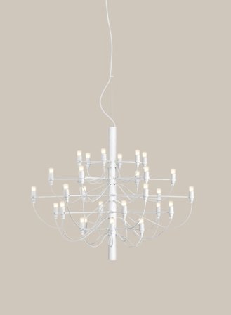 2097/30 Sarfatti lysekrone - matt hvit/klar