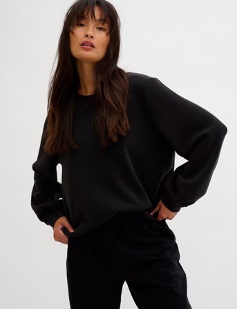 My Essential Wardrobe 23 The Sweat Blouse - Black - M