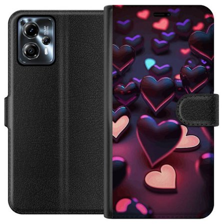 Kompatibel Tegnebogsetui til Motorola Motorola Moto G13 Midnatshjerter