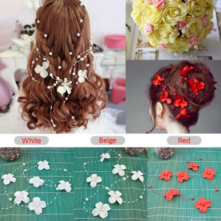 1m keinotekoinen helmiketju Hääkoriste hiuslisäkkeet