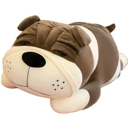 Rniuc Gosedjur Hund Stor Docka Söta Cartoon Mjuk Hund Stor Kudde Lång Kast Sova Kudde Docka Leksak Kudde Plysch Valp Brun 17.7in/45cm