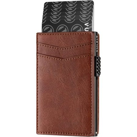 Kreditkortshållare i Läder med RFID-Blockering Automatisk