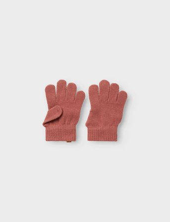 Lil'Atelier Nmfnalu Knit Gloves1 Lil - Coral - 3