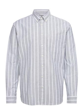 Slhregrick-Ox Flex Shirt Ls S Skjorta Casual Grå Selected Homme