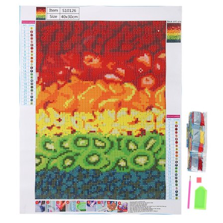5D Timanttimaalaus DIY Hedelmäkuvioinen Kirjonta Lapsille Olohuoneen Makuuhuoneen Sisustus 30x40cm S10126