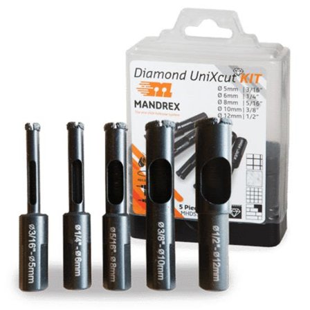 Mandrex UniXcut Diamanthullsagsett 5 deler, Maskintilbehør & forbruk